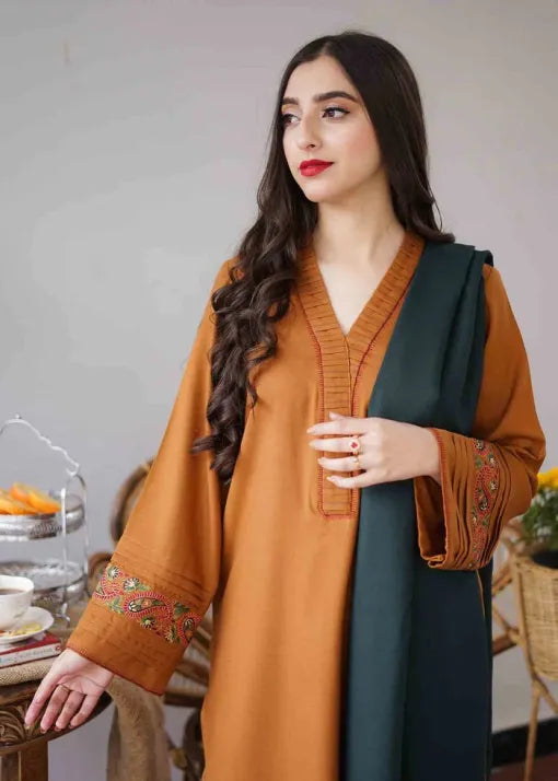 AISLING Winter 3pcs Embroidered Dhanak Suite -AC0689