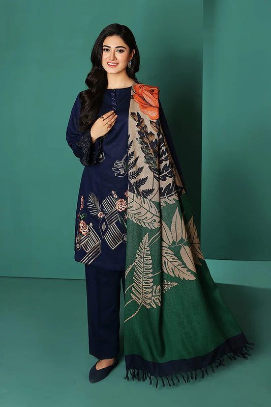 NISHAT Winter Dhanak Embroidered 3pc Suite -AC0123