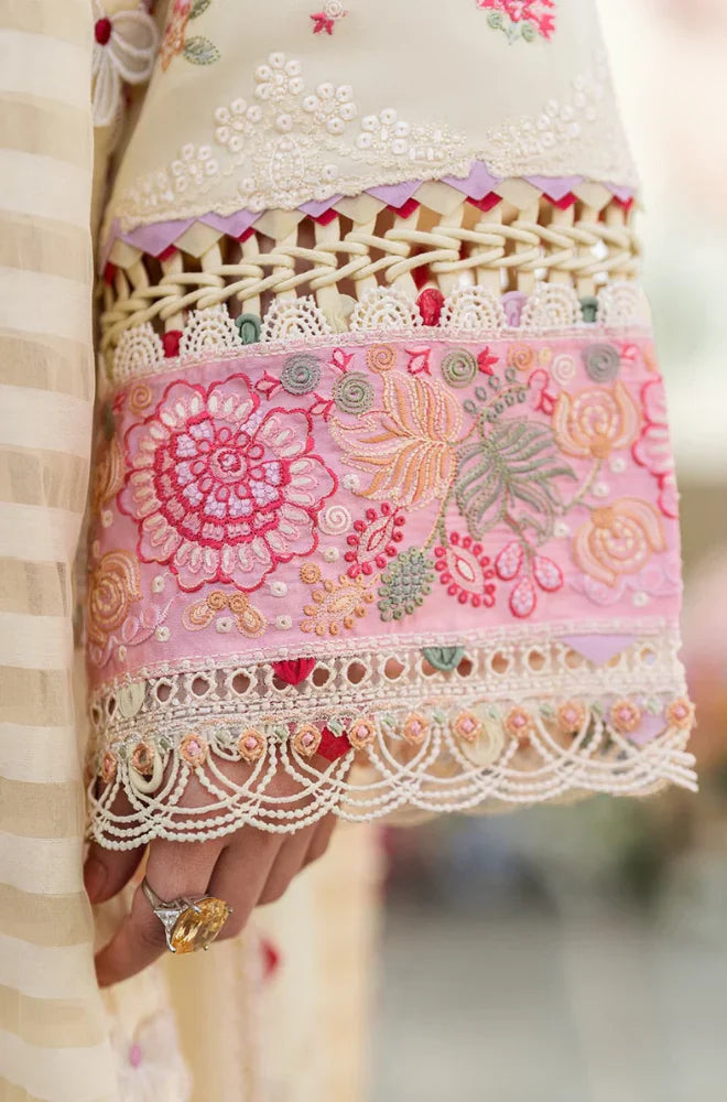 Qalamkaar - Summer 3PC Lawn Embroidered Suit-AC0297