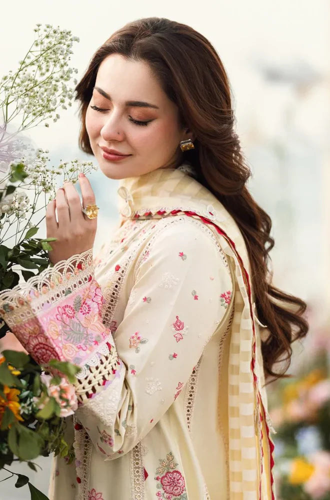 Qalamkaar - Summer 3PC Lawn Embroidered Suit-AC0297
