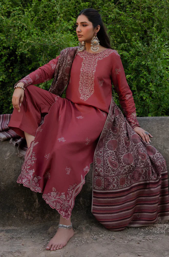 Izel  Winter 3PC Dhanak Embroidered Suit -AC0741