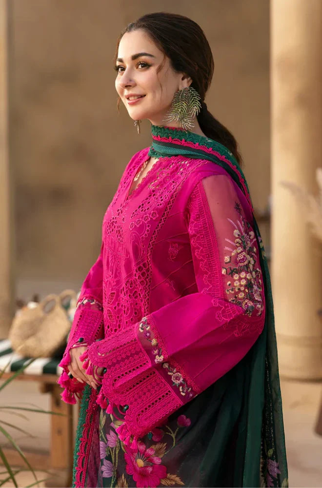 QalamKar - Summer 3PC Chikenkari Lawn Emb Suit -AC0455