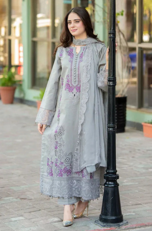 Mushq - 3PC Dhank ChickenKari Embroidered Suit- AC0289