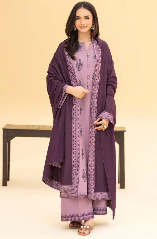 Izel  Winter 3PC Dhanak Embroidered Suit -AC0745