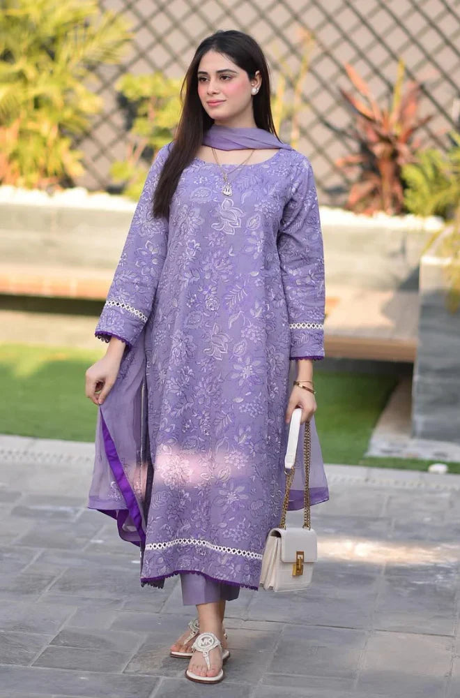 BREEZE Winter 3PC Dhanak Embroidered Suite -AC0786