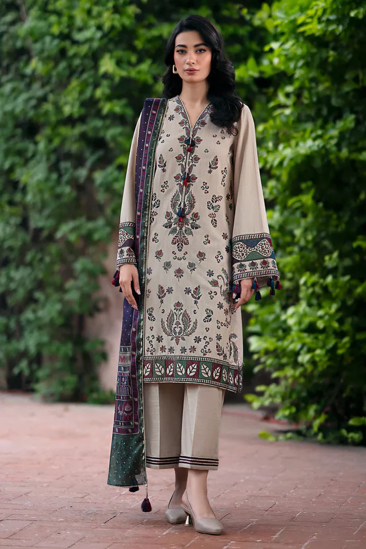 JAZMIN Winter 3PC Dhanak Embroidered Suite -AC067