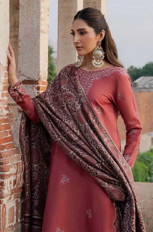 Izel  Winter 3PC Dhanak Embroidered Suit -AC0741
