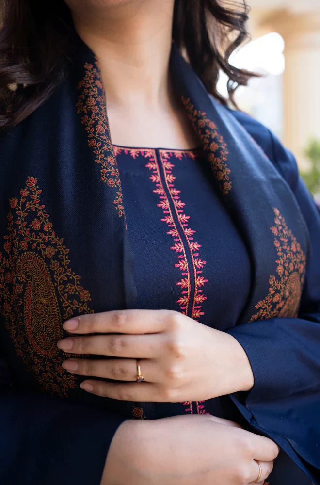 AISLING-Winter 3PC Dhanak Embroidered Suit -AC0722