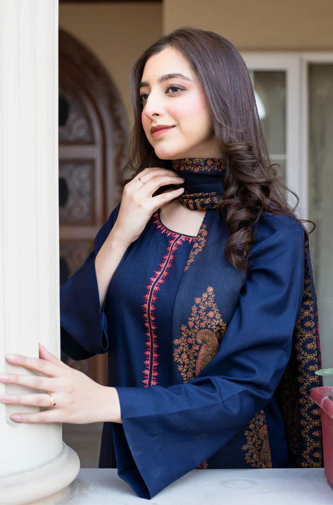 AISLING-Winter 3PC Dhanak Embroidered Suit -AC0722