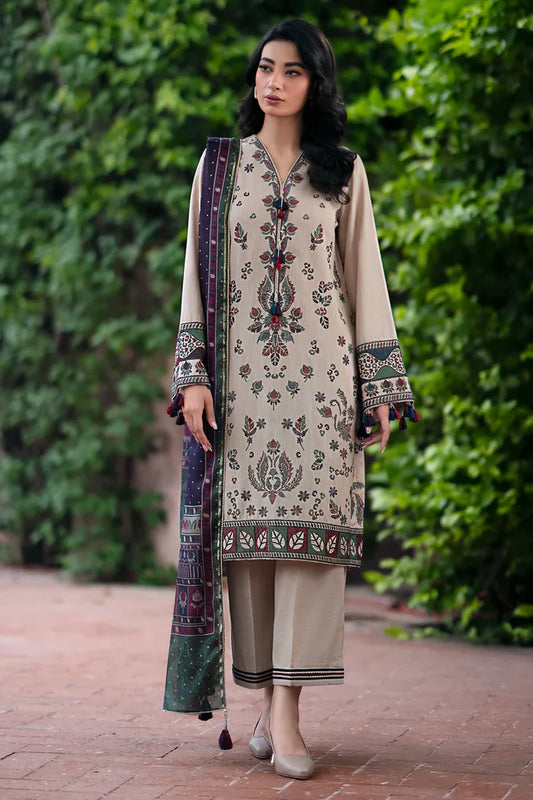 JAZMIN Winter 3PC Dhanak Embroidered Suite -AC067