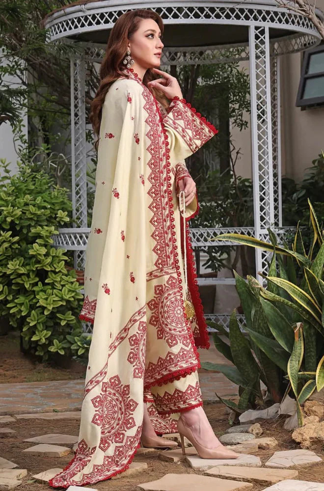 HUSSAIN REHAR  Winter 3PC Dhanak Embroidered Suit -AC0738