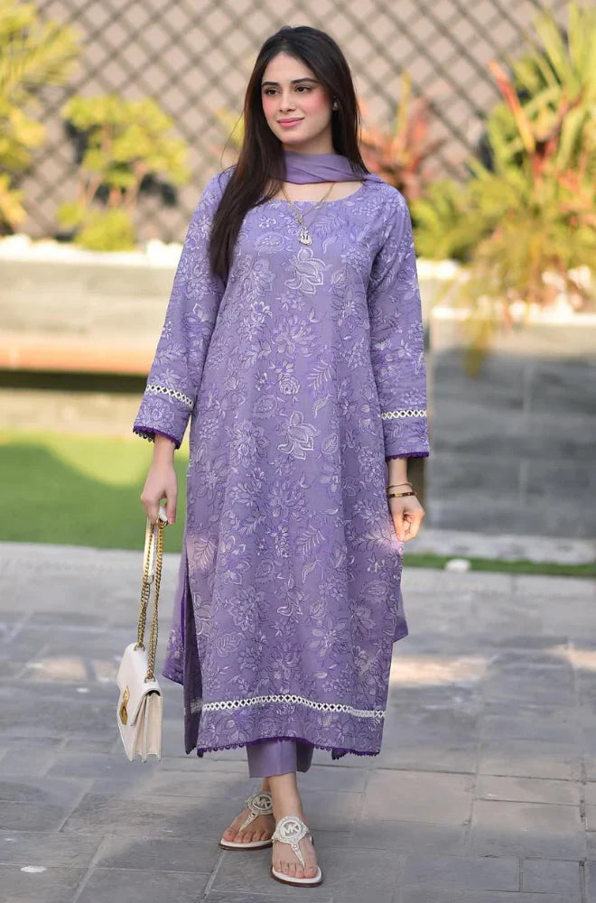 BREEZE Winter 3PC Dhanak Embroidered Suite -AC0786