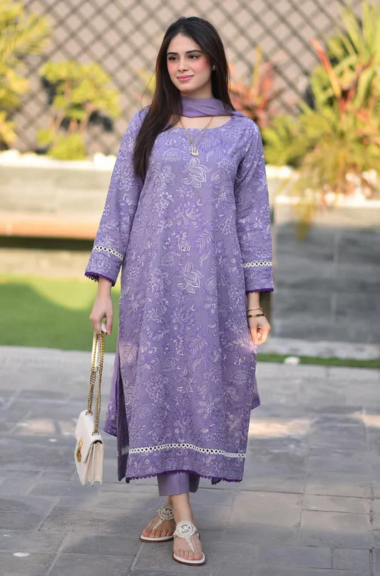 BREEZE Winter 3PC Dhanak Embroidered Suite -AC0786