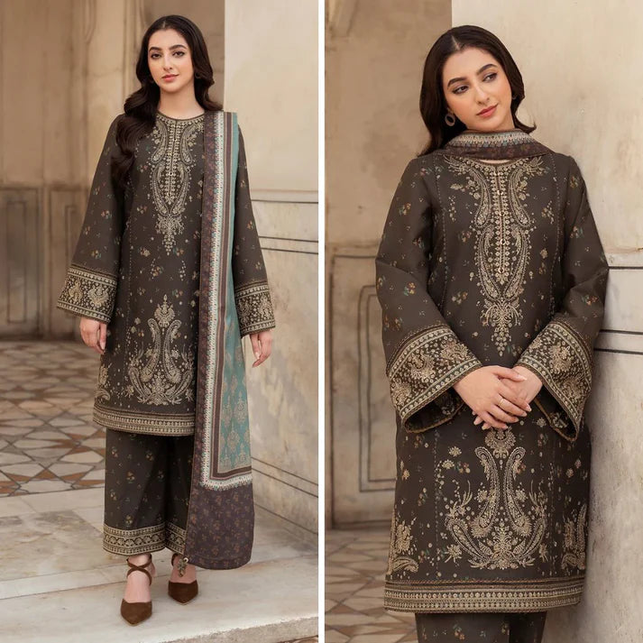 BORAQUE Winter 3PC Embroidered Dhanak Suite -AC0719