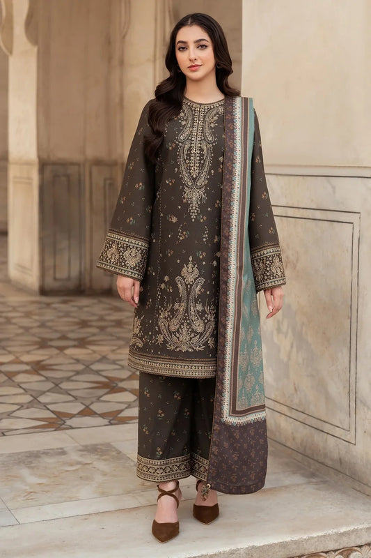 BORAQUE Winter 3PC Embroidered Dhanak Suite -AC0719