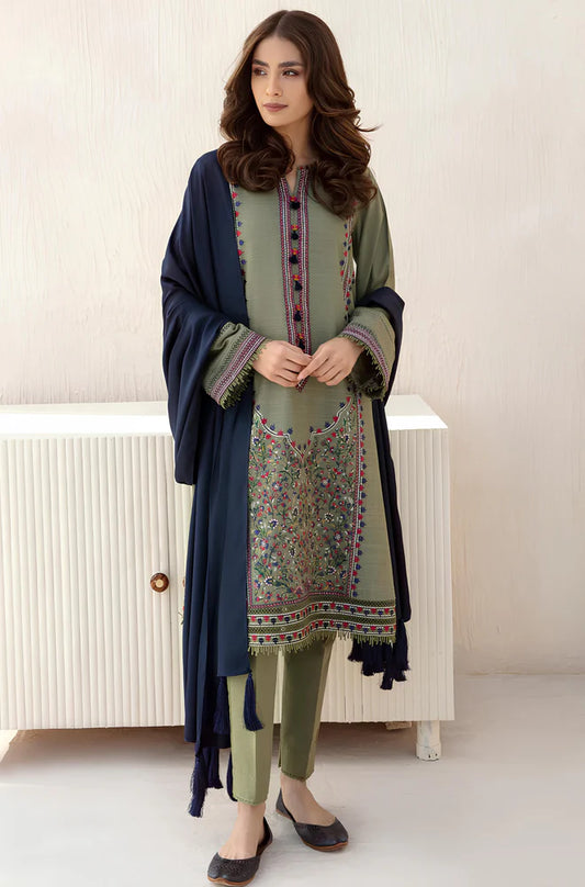 JAZMIN Winter khaddar 3pc Embroidered Suite -AC0691