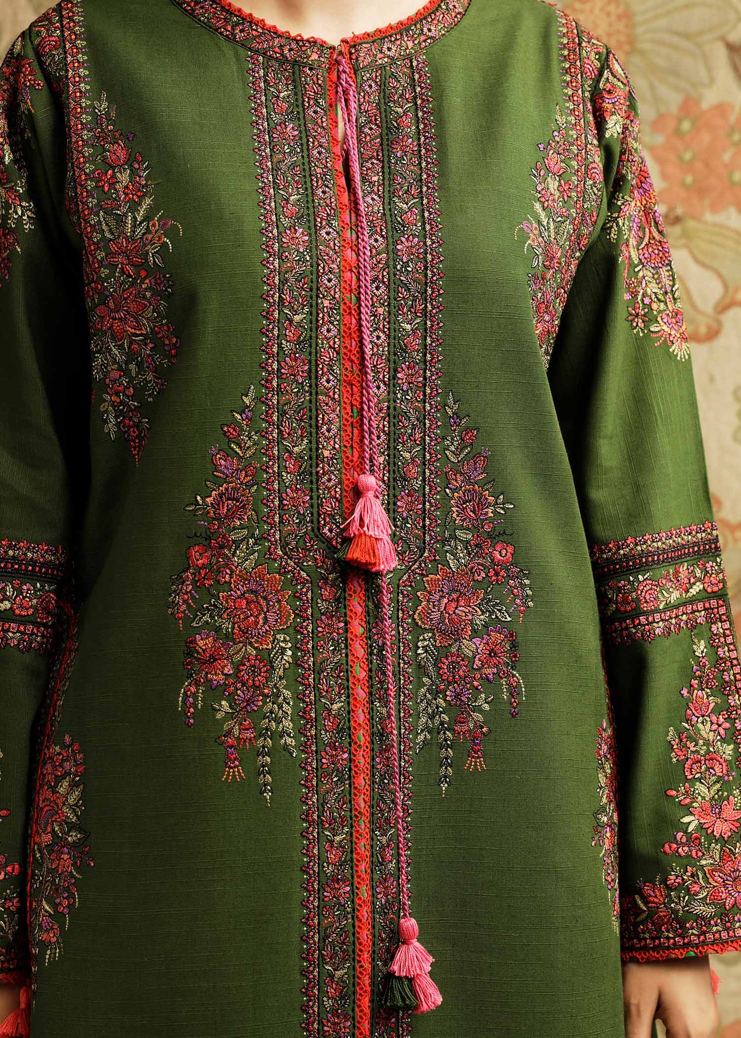 Hussain Rehar Winter 3PC Dhanak Embroidered Suite -AC0730