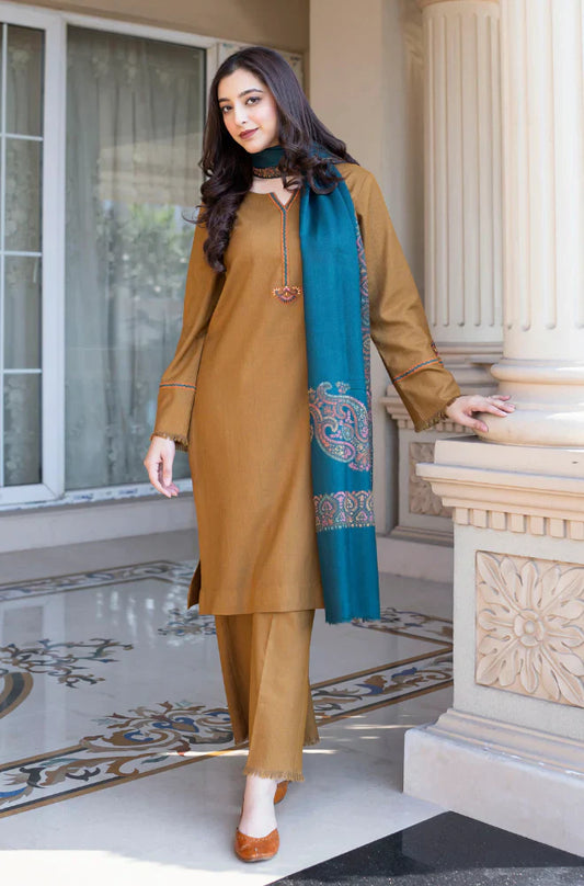 AISLING Winter 3PC Dhanak Embroidered Suite -AC0702