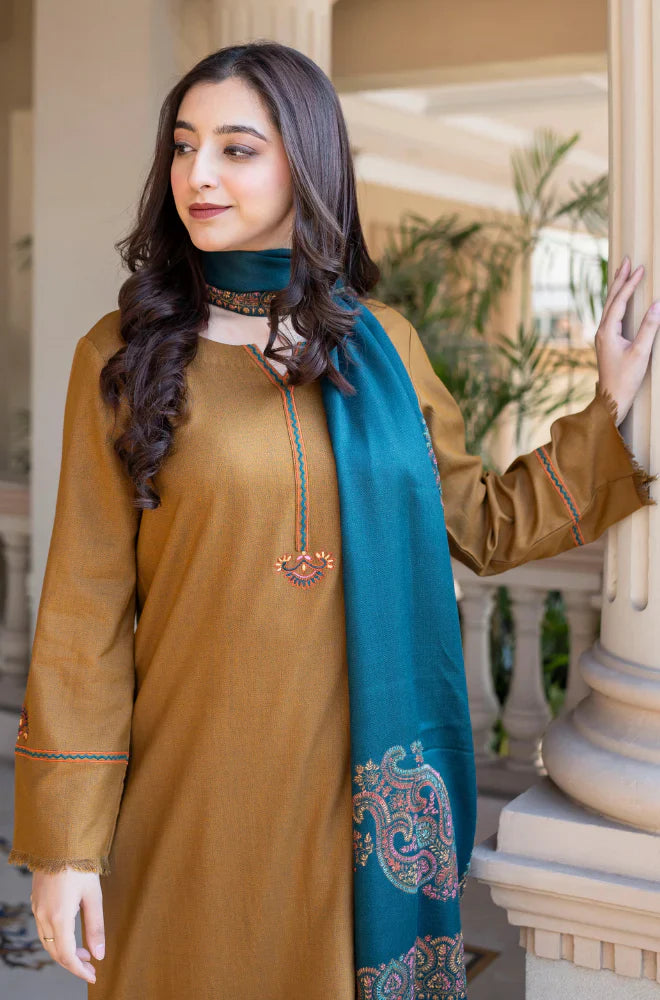 AISLING Winter 3PC Dhanak Embroidered Suite -AC0702