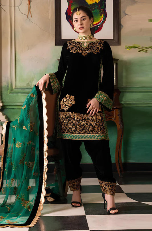 ASIM JOFA Winter 3-Piece Unstitched Heavy Embroidered Velvet Suite -AC040