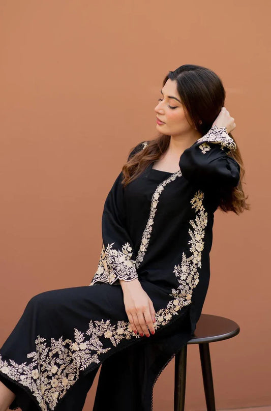 Lajwanti Winter 2PC Dhanak Embroidered Suite -AC0265