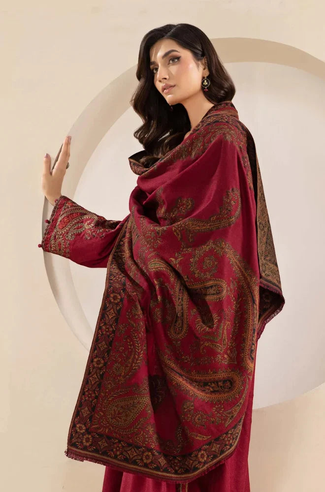 MARIA B Winter 3PC Dhanak Embroidered Suite -AC0907