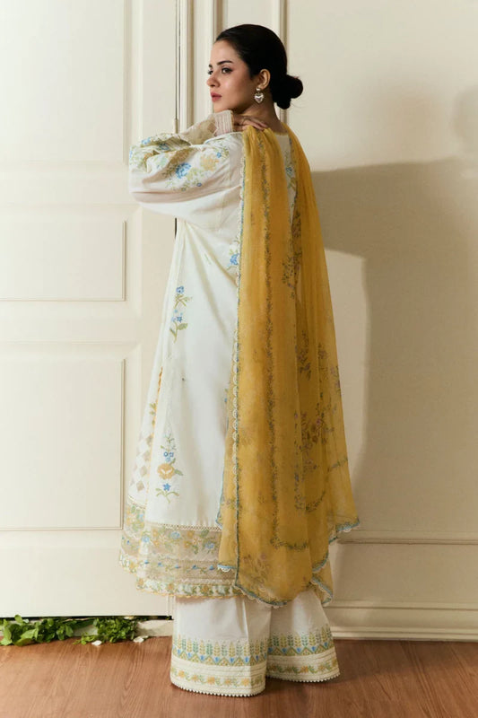 ZARA SHAHJAHAN Winter 3PC Dhanak Embroidered Suite -AC0695