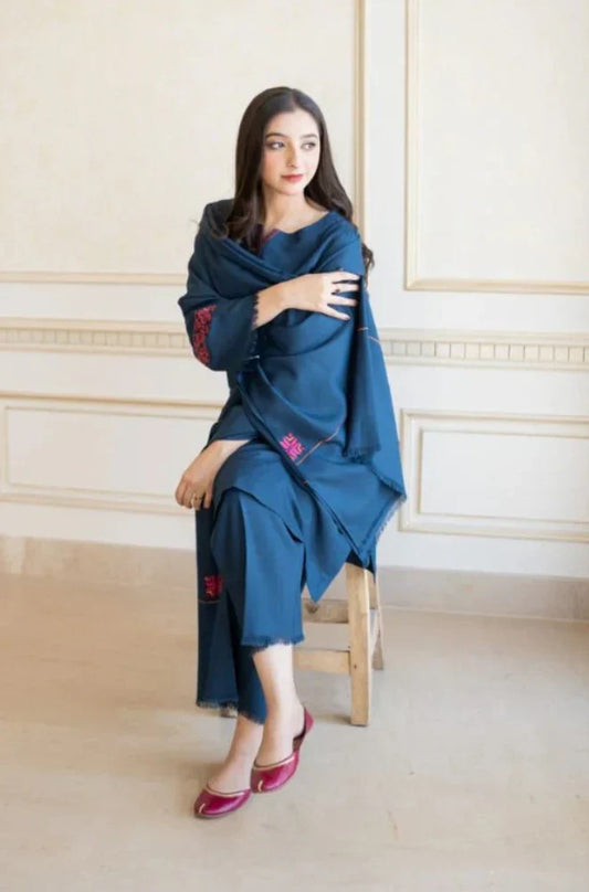 Asling Unstitched Luxury Dhanak Heavy Embroidered 3PC SuitAC-0245