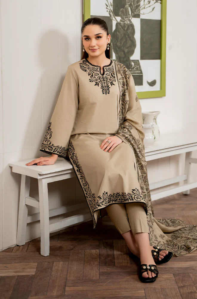 GRANEUT Winter 3PC DHANAK EMBROIDERED Suite -AC0245