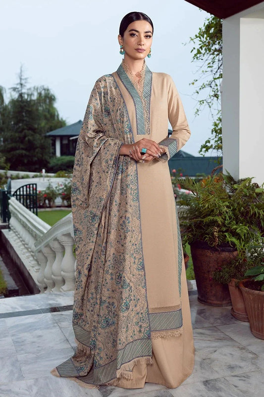 BAREEZE Winter Embroidered Dhanak 3pc Suite -AC0189