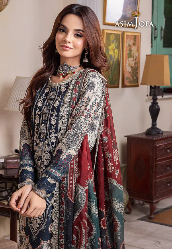 Asim Jofa - Summer 3PC Lawn Digital Print Dress -AC0270