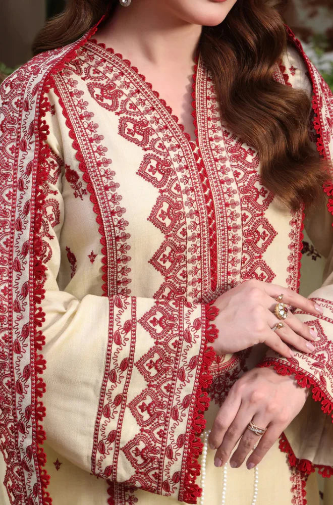 HUSSAIN REHAR  Winter 3PC Dhanak Embroidered Suit -AC0738