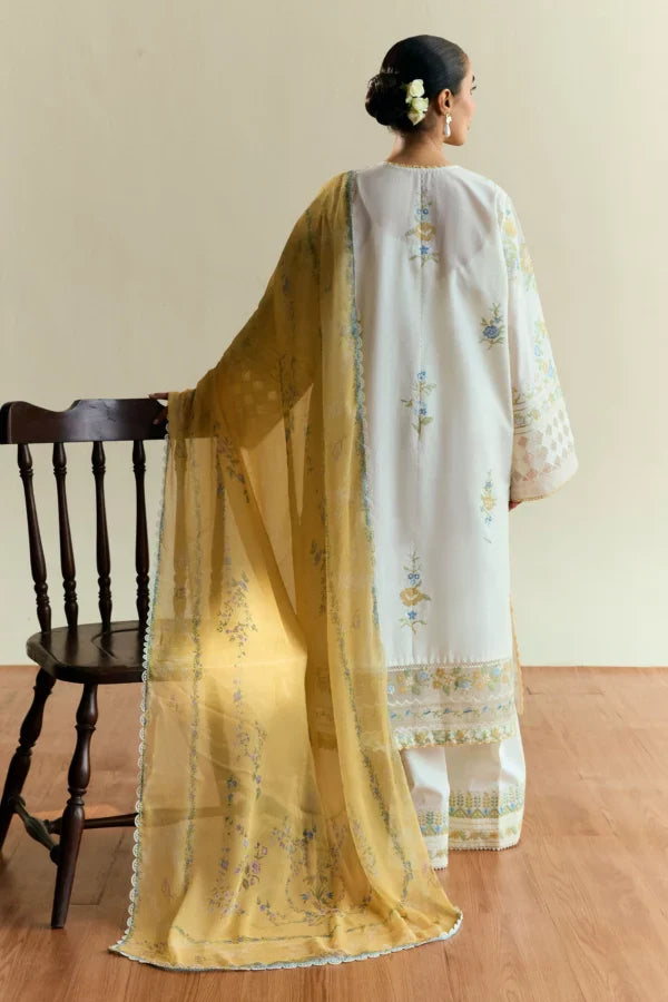 ZARA SHAHJAHAN Winter 3PC Dhanak Embroidered Suite -AC0695