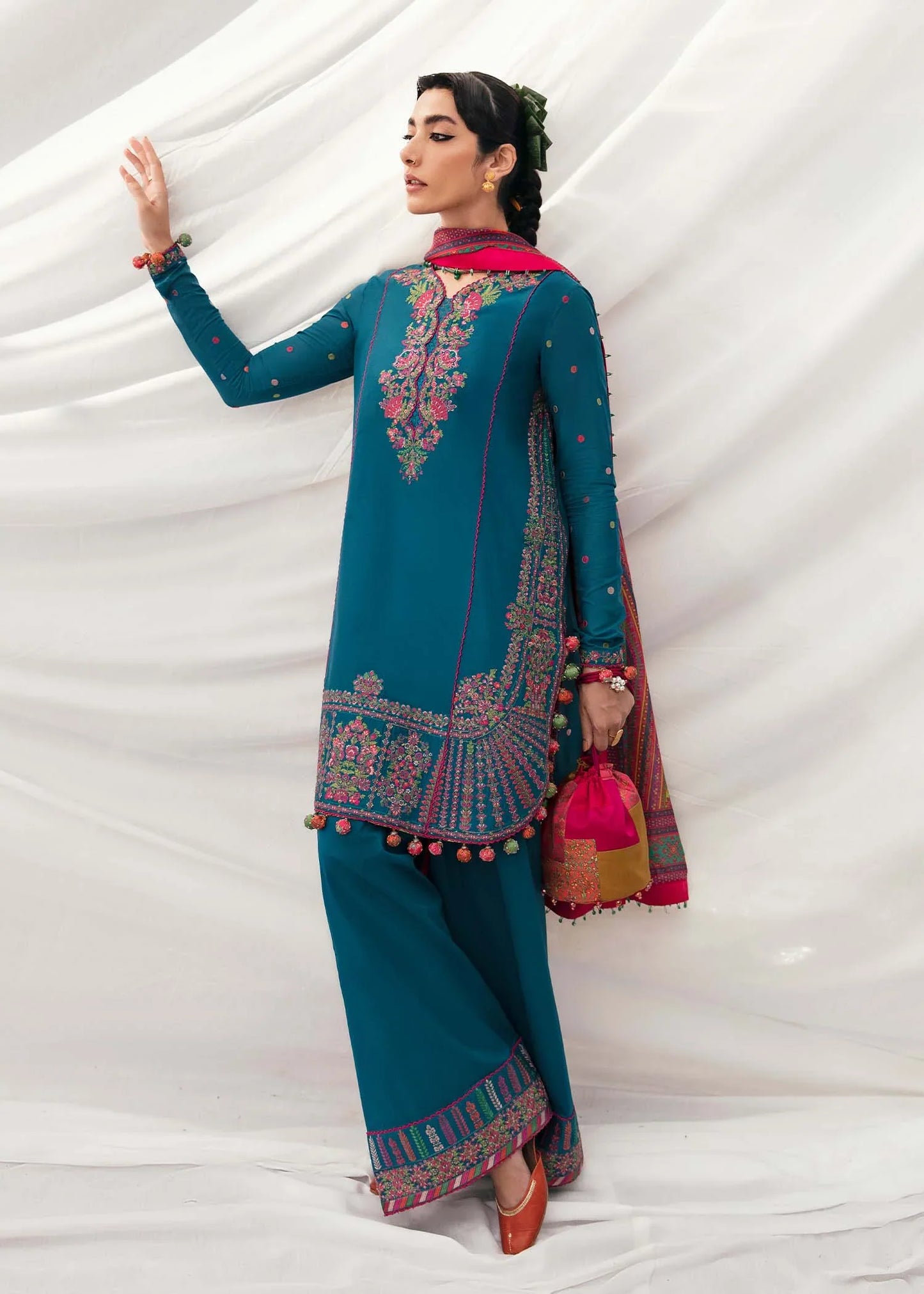 Hussain Rehar Winter 3PC Dhanak Embroidered Suit -AC0739