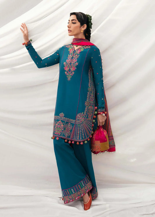 Hussain Rehar Winter 3PC Dhanak Embroidered Suit -AC0739