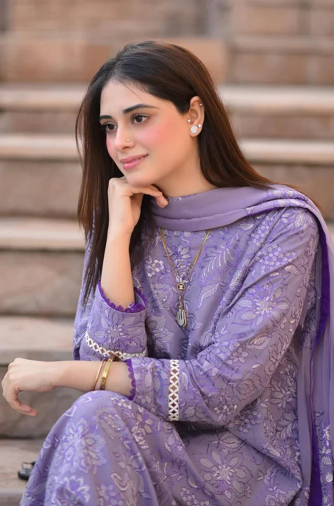 BREEZE Winter 3PC Dhanak Embroidered Suite -AC0786