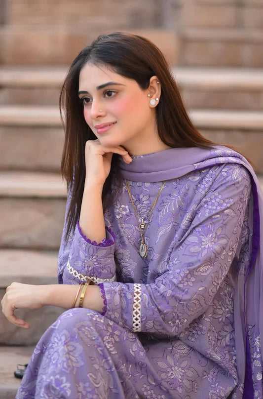 BREEZE Winter 3PC Dhanak Embroidered Suite -AC0786