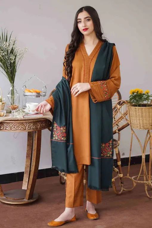 AISLING Winter 3pcs Embroidered Dhanak Suite -AC0689