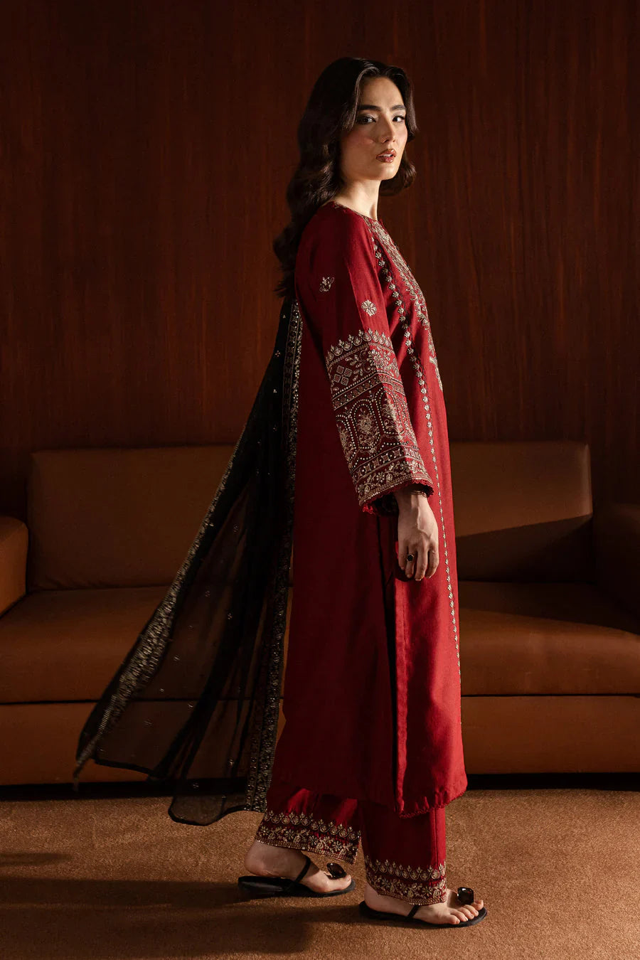BATIK Winter 3PC Dhanak Embroidered Suite -AC0705