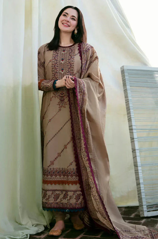 Zara Shahjahan Winter 3PC Dhanak Embroidered Suite -AC0721