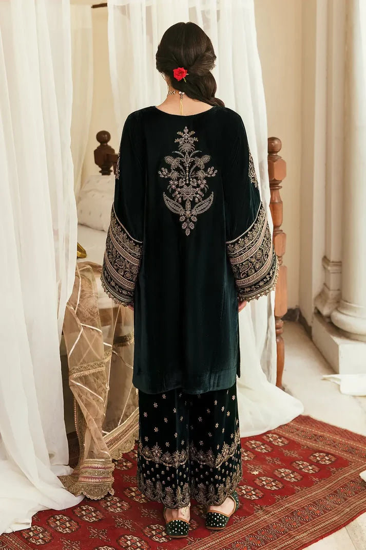 BAROQUE Winter Unstitched 3PCs Embroidered Velvet Dress -AC039