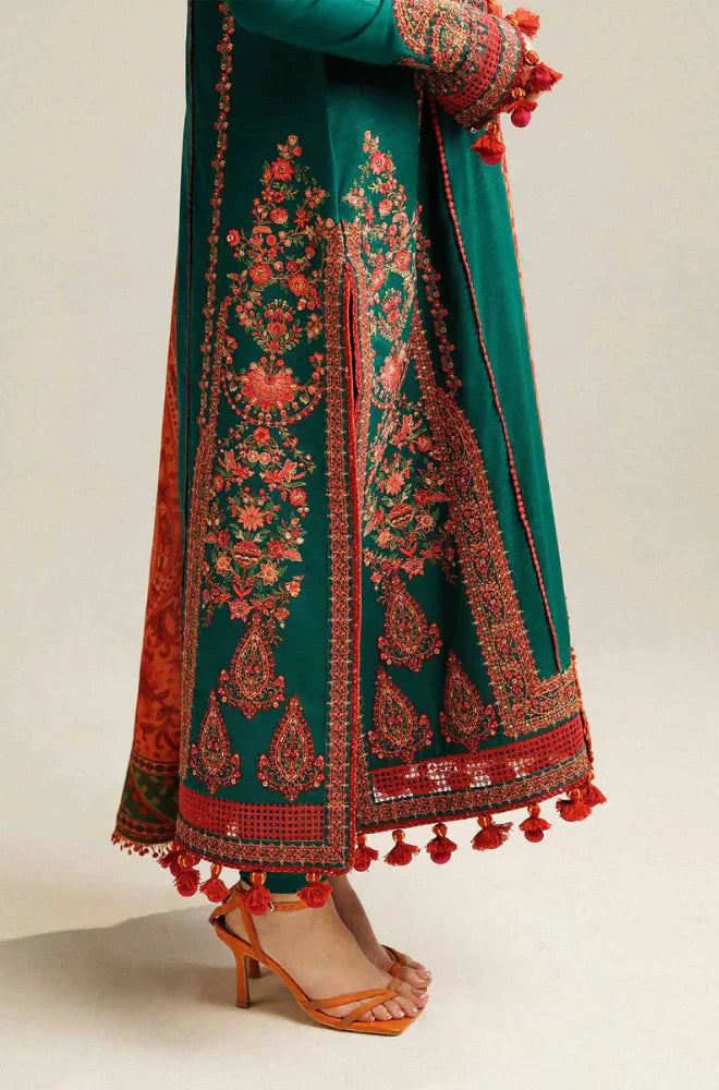 Hussain Rehar Winter 3PC Dhannak Embroidered Suite -AC0716