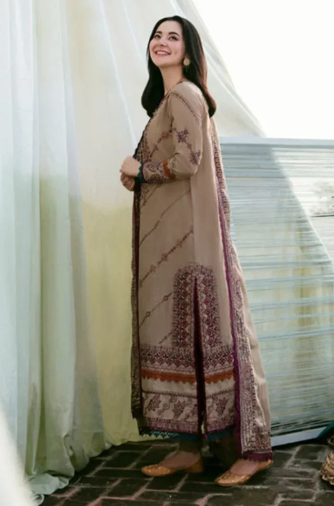 Zara Shahjahan Winter 3PC Dhanak Embroidered Suite -AC0721