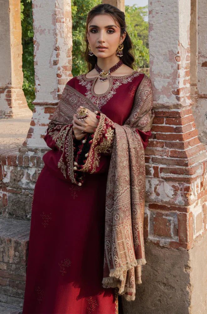 Izel Winter 3PC Dhanak Embroidered Suit -AC0744
