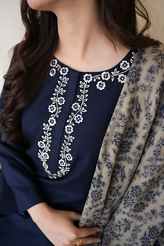 AISLING Winterl 3Pcs Embroidered Dhanak Suite -AC0698