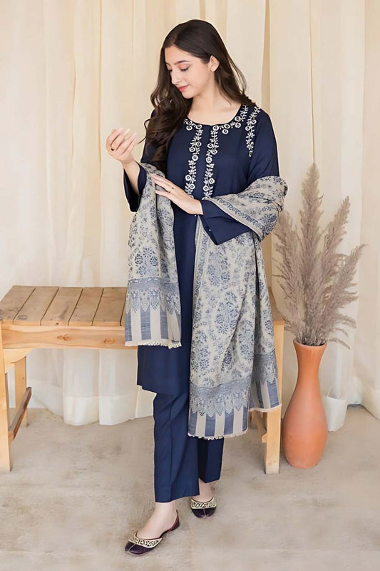 AISLING Winterl 3Pcs Embroidered Dhanak Suite -AC0698
