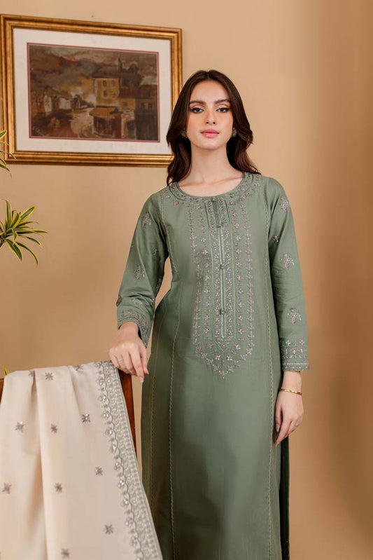 BATIK Winter Dhanak Unstitched  Embroidered 3 Piece Suite -AC2142
