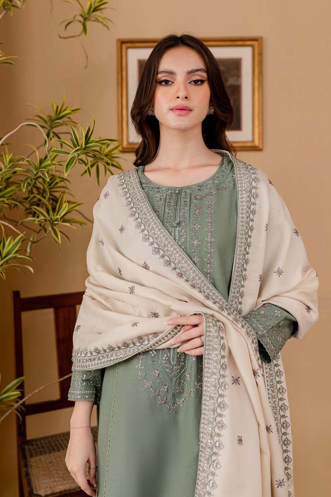 BATIK Winter Dhanak Unstitched  Embroidered 3 Piece Suite -AC2142
