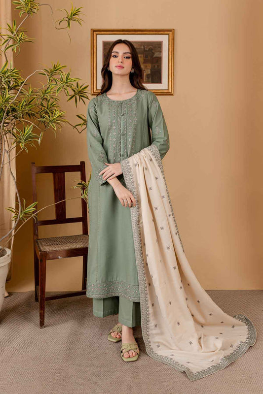 BATIK Winter Dhanak Unstitched  Embroidered 3 Piece Suite -AC2142