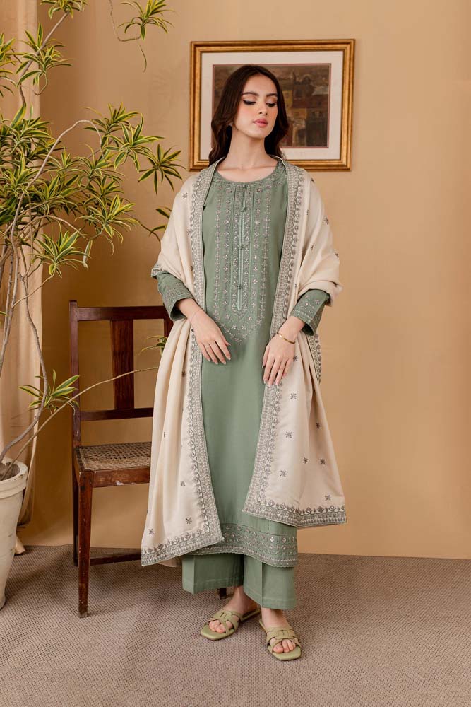 BATIK Winter Dhanak Unstitched  Embroidered 3 Piece Suite -AC2142
